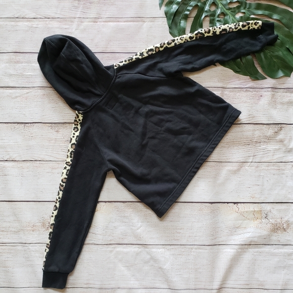 Converse Kids Black Animal Print Logo Cropped Hoodie L 10-12 - Picture 9 of 9